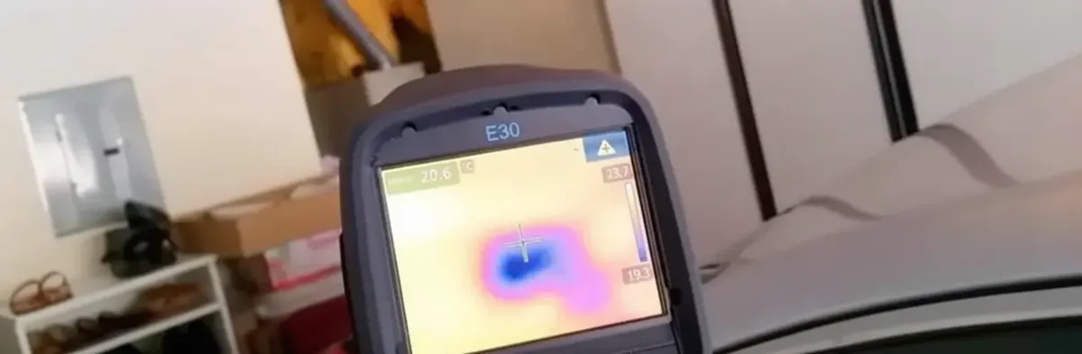 mold inspection using thermal imaging technology to detect moisture and hidden mold in a home in Worcester, MA